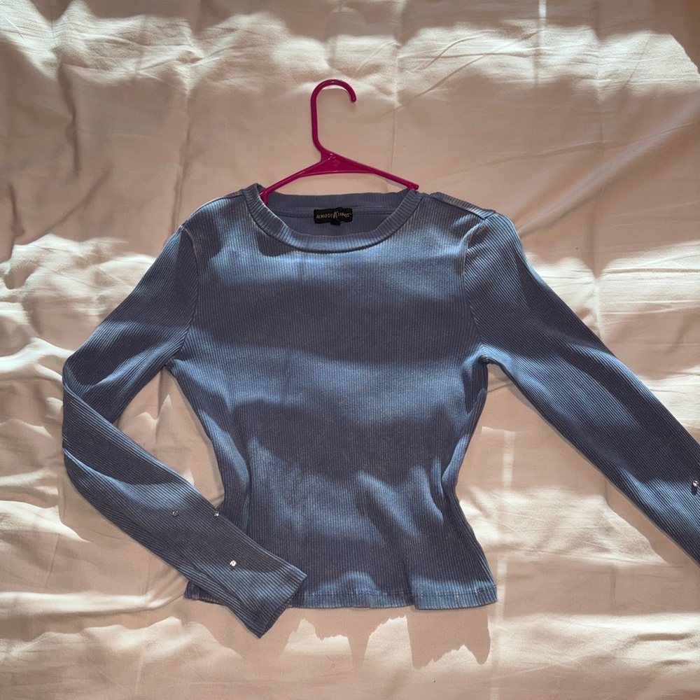 Women's Blue Long Sleeve Top